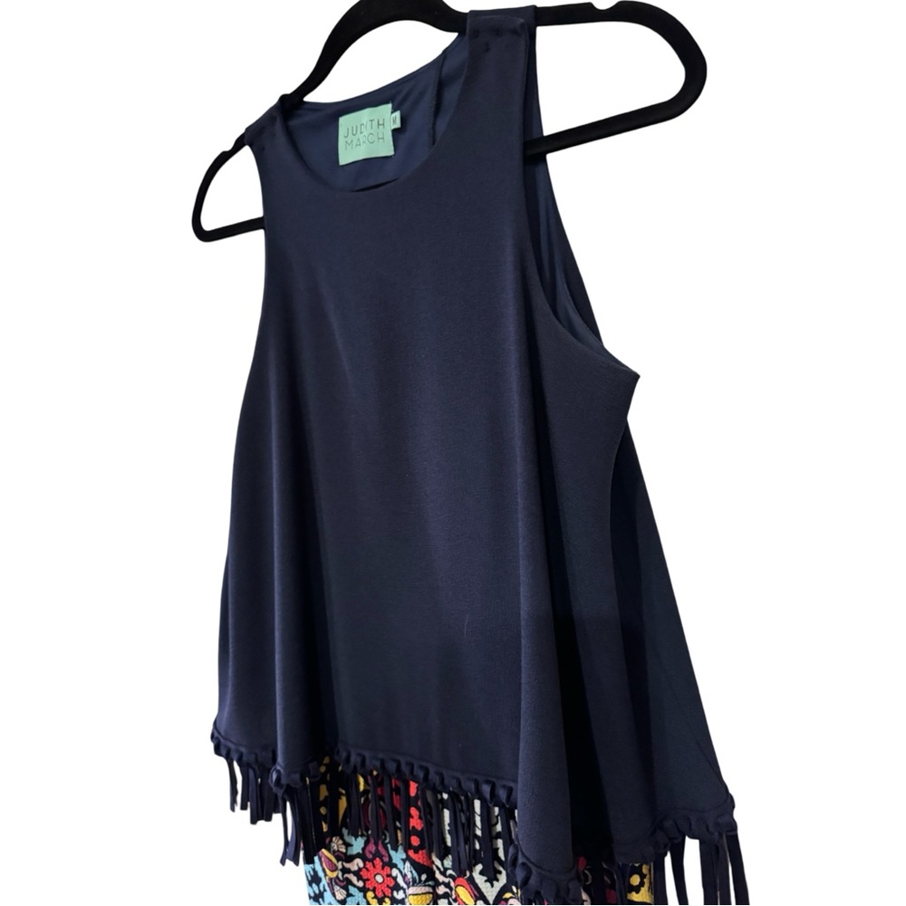 Judith March Medium Colorful Patterned Women's Jumpsuit Fringe Bellbottom - Picture 6 of 8